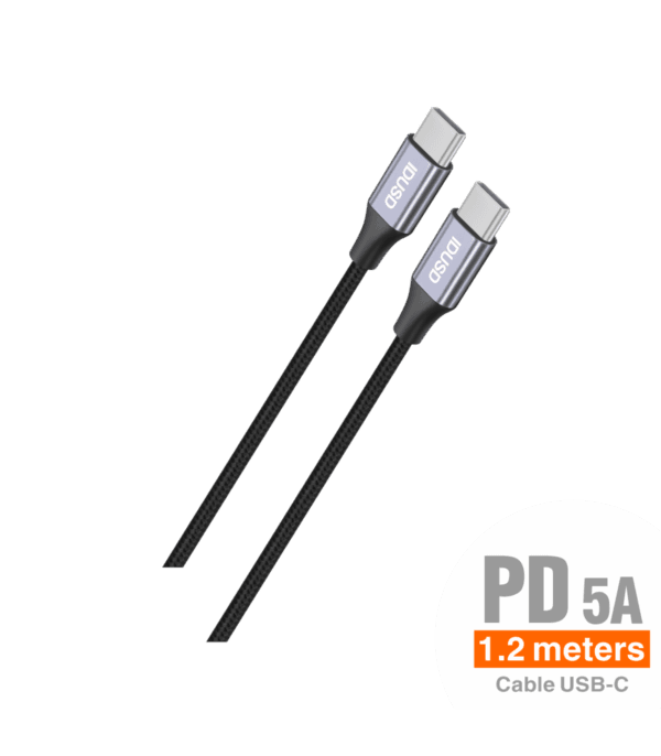 1.2M Nylon PD USB-C to USB-C Cable – 5A Carga Rápida, Duradero & High-Performance - C86A