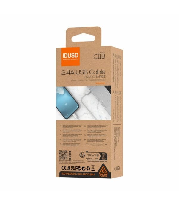 ECO 1.2M Micro USB Cable 2.4A - C11B-Blanco - Imagen 5