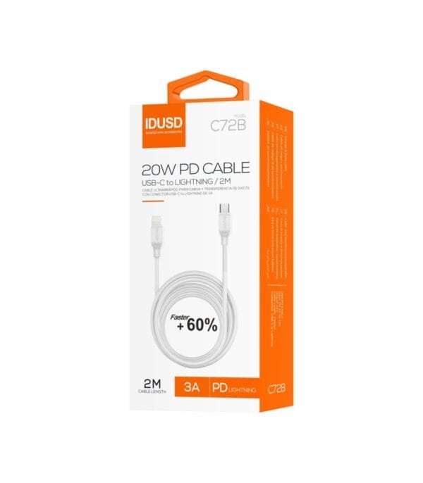 PD USB-C to Lightning Cable 3A 2M – Carga Rápida & Data Transfer | C72B-Blanco - Imagen 5