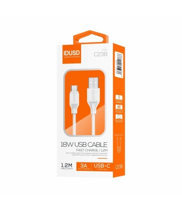 Turbo USB-C Cable 1.2M 3A – Alta Velocidad Charging & Data Transfer C23B-Blanco - Imagen 3