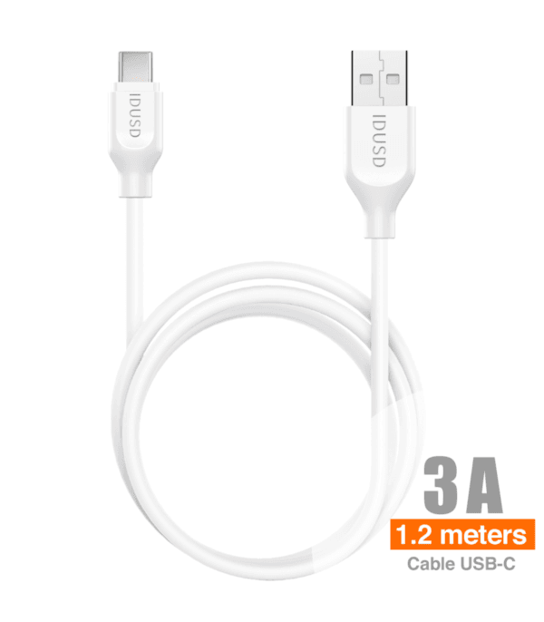 Turbo USB-C Cable 1.2M 3A – Alta Velocidad Charging & Data Transfer C23B-Blanco