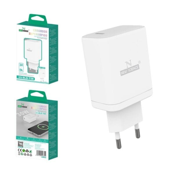 ⚡️ **Adaptador Enchufe PD USB-C 30W/5A SLD-T58** 🔌💨🔋