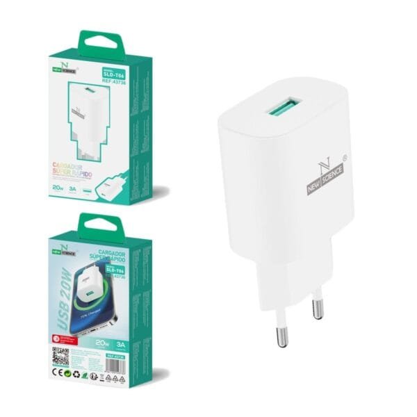 ⚡ **20W USB Power Adapter SLD-T06 – Carga Rápida 3A for All Devices** 🔋