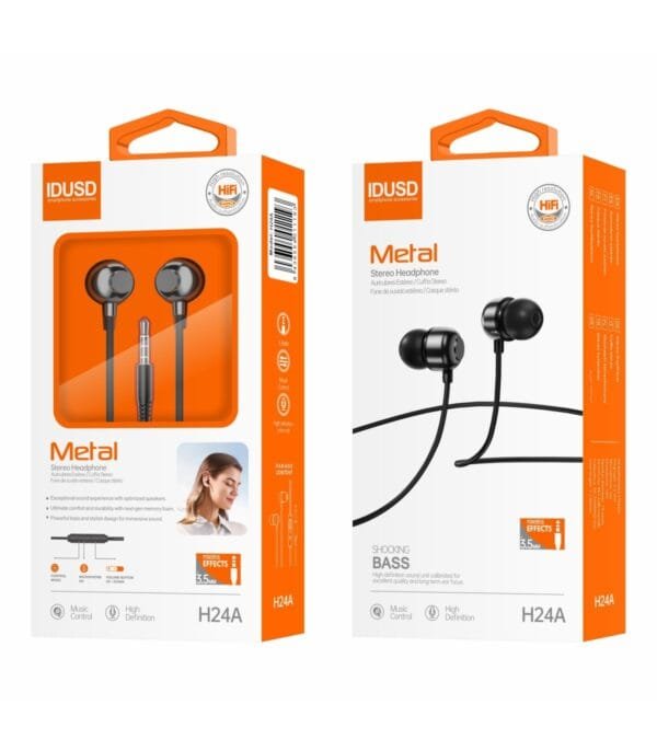 Metal Earphones 3.5mm - H24A 🎧🎶🔌 - Imagen 7