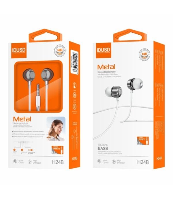 Metal Earphones 3.5mm - H24B 🎧🎶🔊 - Imagen 6