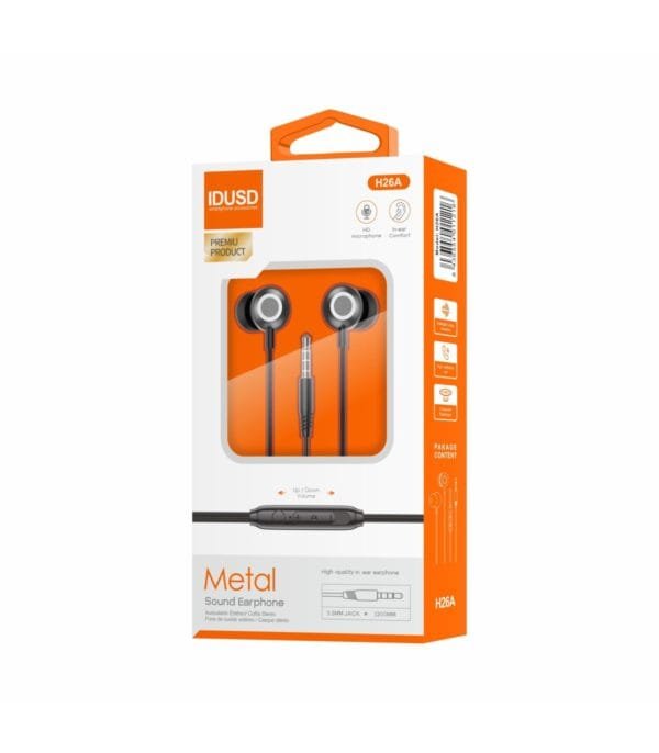 Metal Earphones 3.5mm - H26A 🎧🔊🎶 - Imagen 8