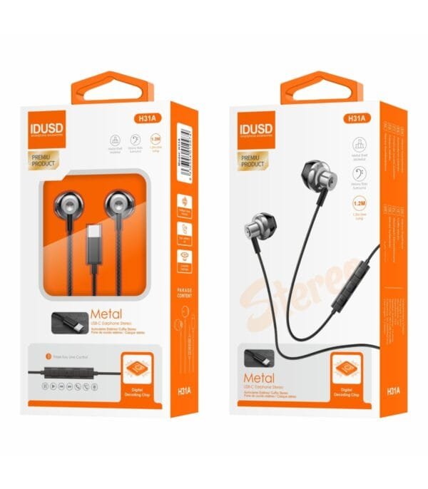USB-C Digital Metal Earphones - H31A 🎧🔌💎 - Imagen 8