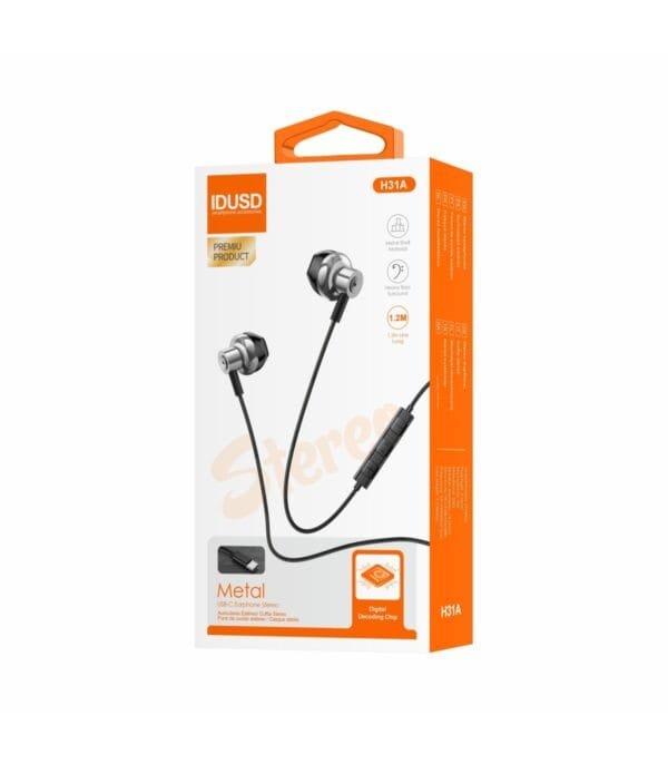 USB-C Digital Metal Earphones - H31A 🎧🔌💎 - Imagen 6