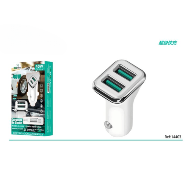 🔌 Cargador Coche **2USB + Type-C** 🚗⚡ 3.0A ⚡ 40W 🔋 SLD-C06 🚀 ⚡