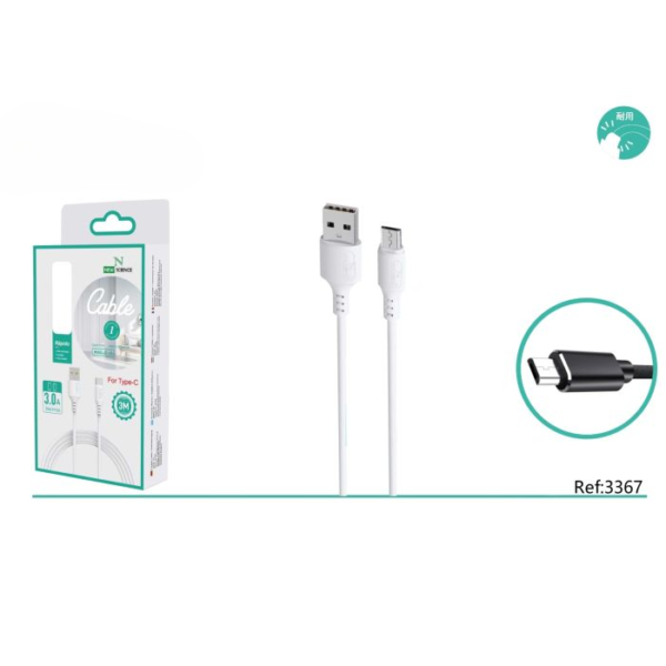 🔌⚡ Micro USB Cable 3A | 3 Meters 📏📱 Model: SE-02 🚀 - White