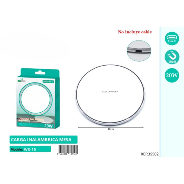 🔋⚡️ Magnetic Wireless Charger 20W 5V/2A 🔌📱 Model: WX-15, Color: White ⚪️🧲