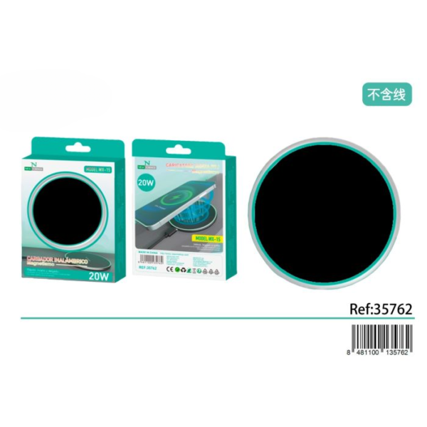 🔋⚡️ Magnetic Wireless Charger 20W 5V/2A 🔌📱 Model: WX-15, Color: Black ⚫️🧲
