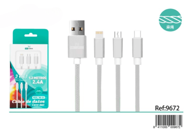 🔌⚡ Multi Cable de Carga 🔋 3 in 1 🔄 TWX-03 ✅ ⚡