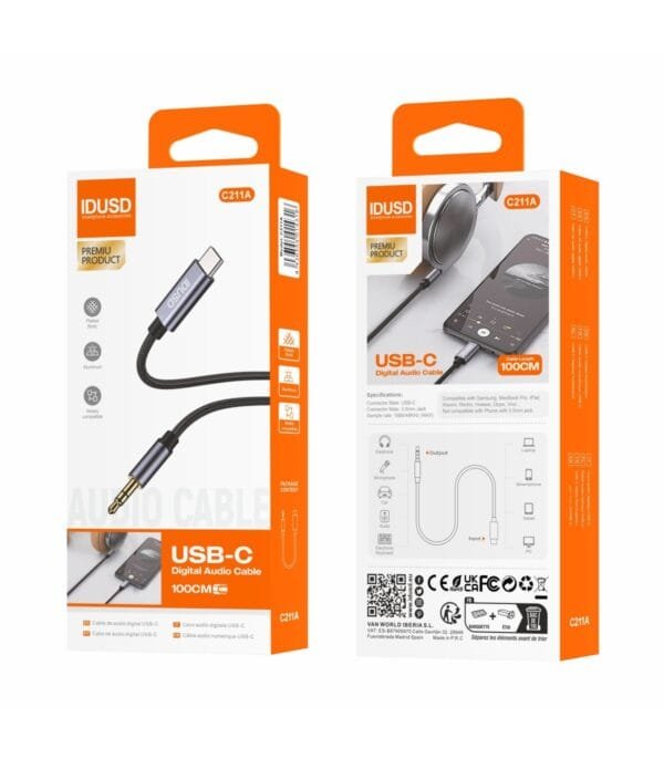 🎶 USB-C to 3.5mm Jack Audio Cable M/M 1M - C211A 🎧🔌 - Imagen 2