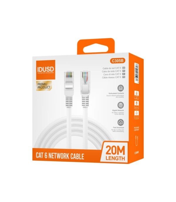 🌐 CAT 6 UTP Network Cable 20M – Ultimate Connectivity for Large Spaces and Alta Velocidad Transfers - C305B 🔌⚡ - Imagen 4