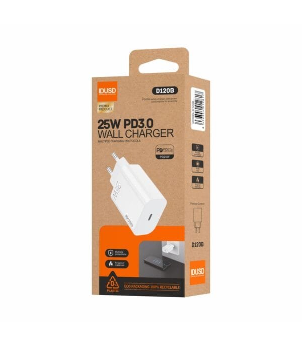 ⚡ Eco Cargador PD 25W | 🌍 Fast & Sustainable Charging – D120B-Blanco - Imagen 4