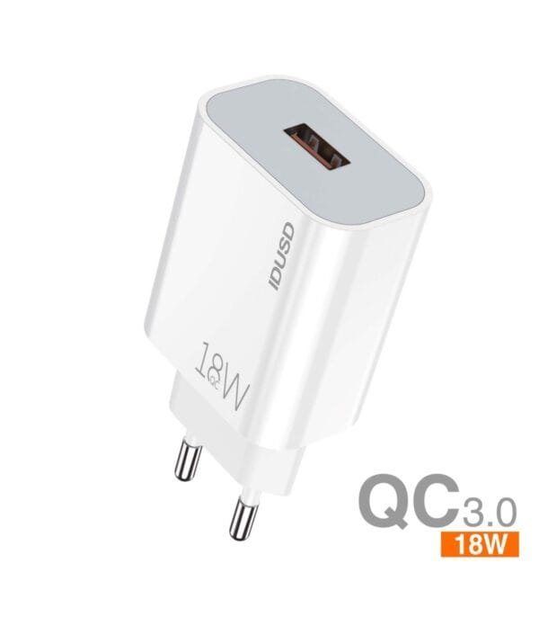 ⚡ Eco QC 18W Fast Cargador – D100B 🌱-Blanco