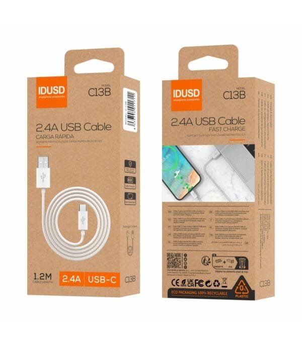🌿 ECO USB-C Cable 1.2M 2.4A - C13B ⚡🌱 - Imagen 5
