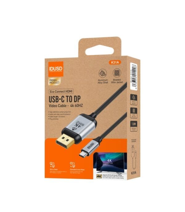Cable USB-C to DP 1.8M - K31A 🔌📏💻 - Imagen 4