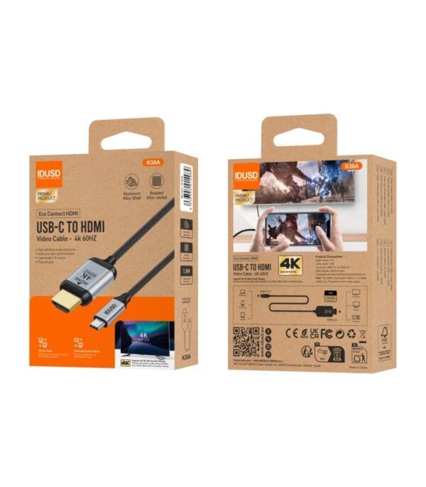 🔌 Cable USB-C to HDMI 1.8M - K30A 📺⚡ - Imagen 2