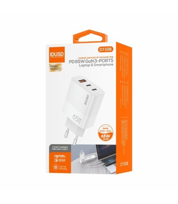 ⚡ GaN Cargador PD 65W 🔌⚙️ 3 Ports - D150B 🚀🔋 - Imagen 6