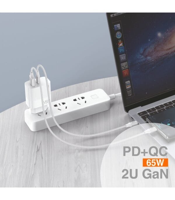 ⚡ GaN Cargador PD 65W 🔌 Dual Ports - D130B 🚀🔋 - Imagen 9