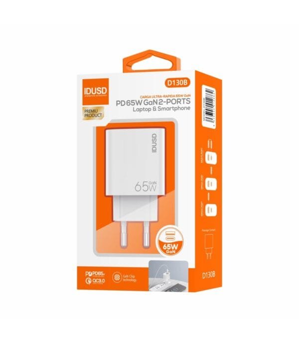 ⚡ GaN Cargador PD 65W 🔌 Dual Ports - D130B 🚀🔋 - Imagen 8