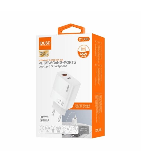 ⚡ GaN Cargador PD 65W 🔌 Dual Ports - D130B 🚀🔋 - Imagen 7