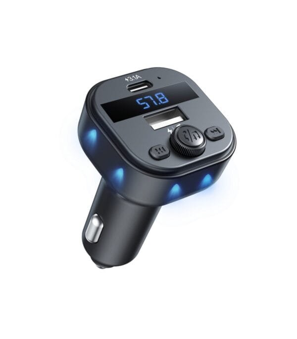 Eco Drive Connect Car MP3 Player with Bluetooth & Carga Rápida 15W-F64A-Negro 🚗🎶🔋