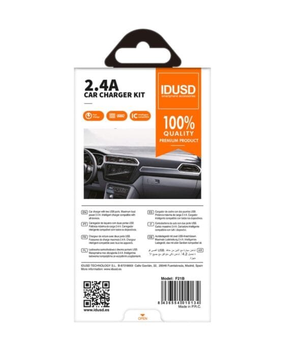 🚗 2-Port 2.4A Car Cargador + Micro-USB Cable – Fast and Convenient Charging (F21B) ⚡ - Imagen 11