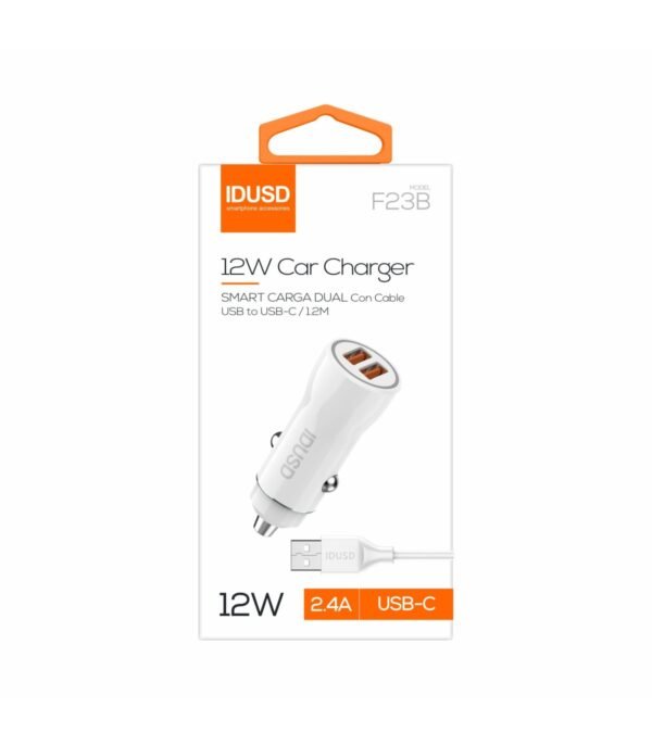 🚗 2-Port 2.4A Car Cargador + Type-C Cable – Fast & Reliable Charging (F23B) ⚡- - Imagen 4