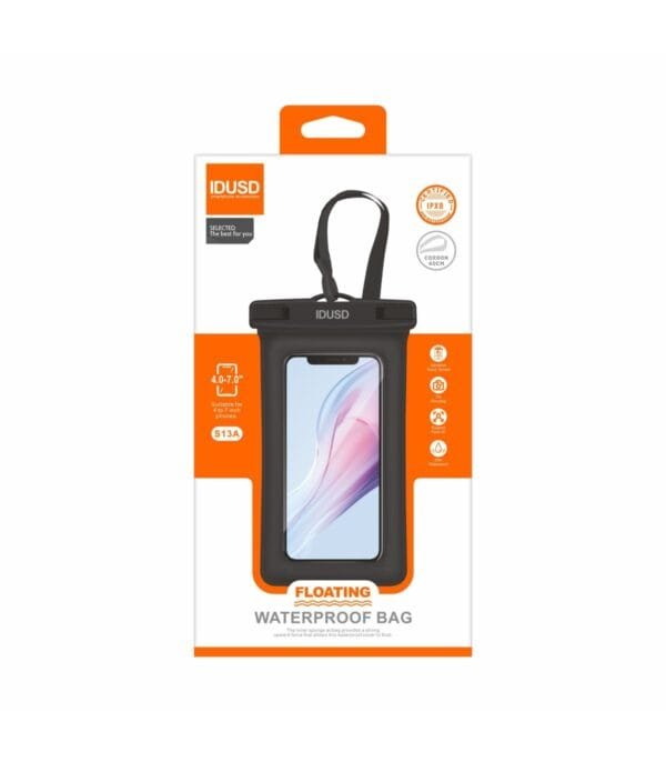 S13A Black Floating Shield PVC Beach Case 🏖️📱💦 - Imagen 4