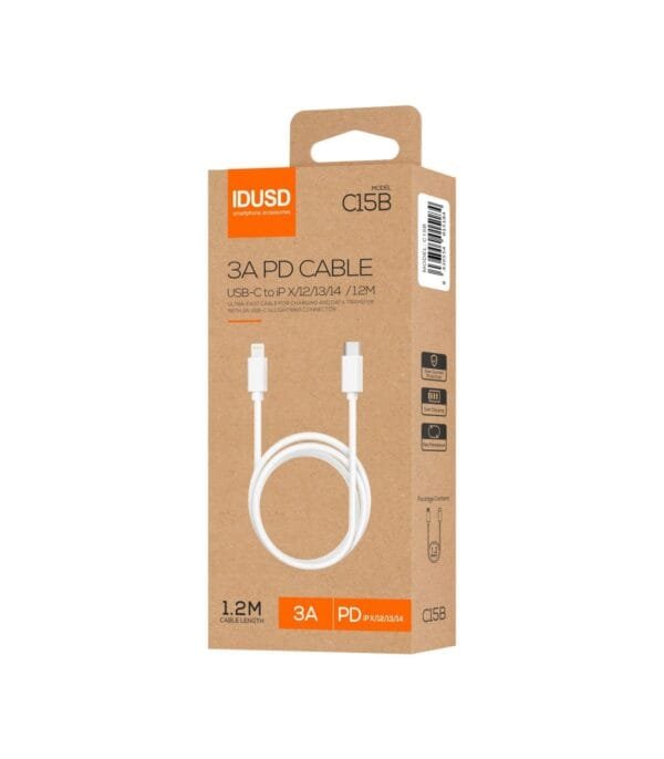🌿 Eco Cable USB-C to Lightning PD 1.2M 3A - C32B – Sustainable, Fast Charging & Data Transfer 🔌⚡ - Imagen 4