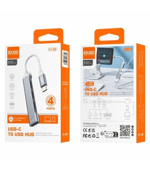 ⚡ Mini HUB USB-C 3.0 🔌 4-in-1 - K12B 🚀 - Imagen 5