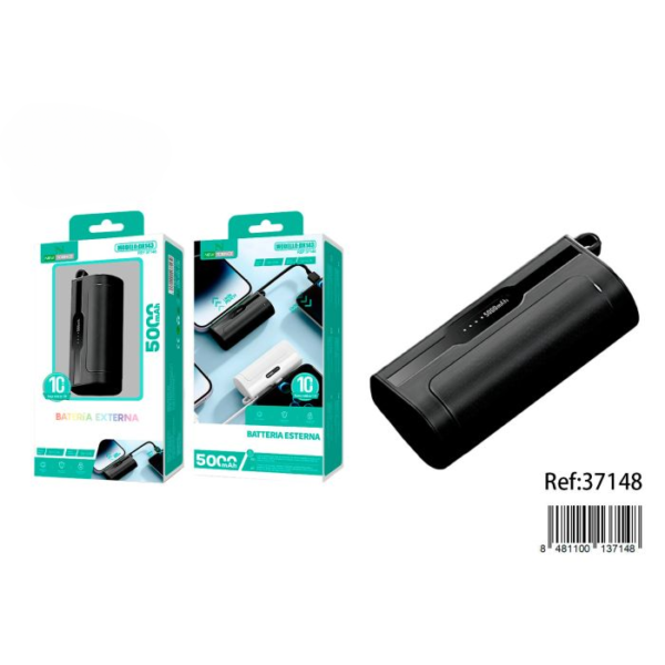 🔋📱 Mini Power Bank 5000mAh 10W | Model: DX143 ⚡🔌🚀 - Black
