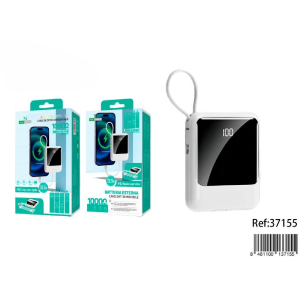 🔋⚡ Power Bank with Built-in Cable 10000mAh 22.5W | Model: DX146S 📱🔌🚀