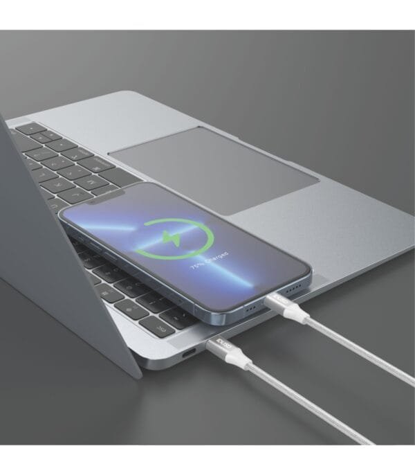PD Braided Nylon USB-C to Lightning Cable 1.2M 3A - C85B ⚡🔗🌿 - Imagen 3