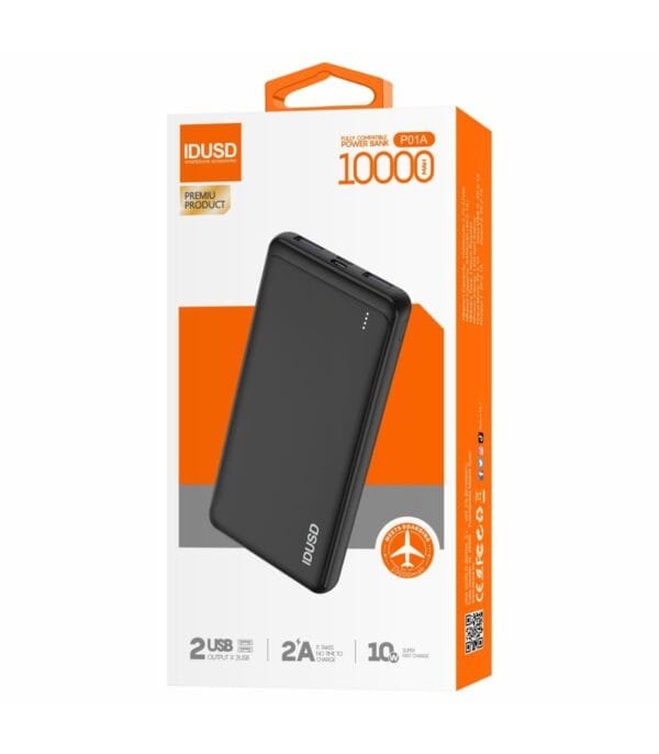 ⚡ Power Bank 10000mAh Dual USB – Fast Charging & Portable Energy – P01A 🔋-Black - Imagen 5