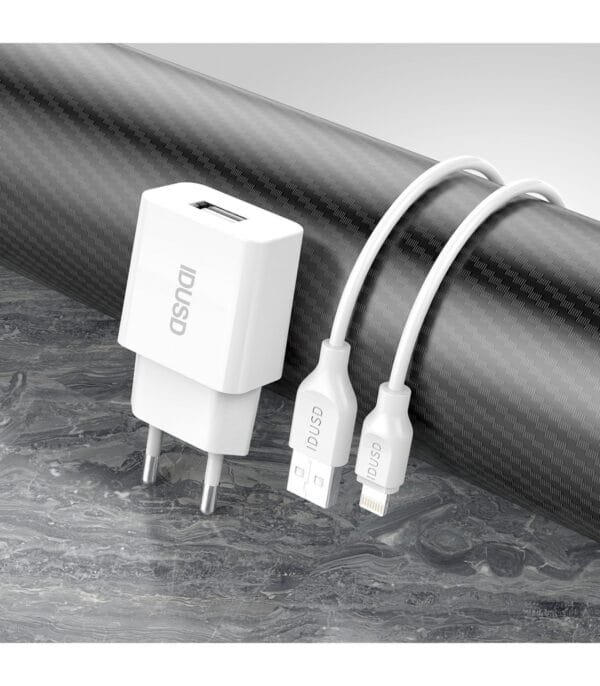 Smart Cargador 2.4A with Lightning Cable – Fast & Reliable Charging D72B-Blanco ⚡🔌 - Imagen 6