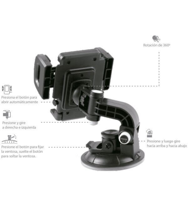 **Universal Car Mount for Phones Up to 6.5" – G10A | Adjustable, Secure, and Convenient**--Negro - Imagen 8