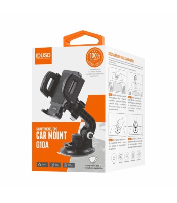 **Universal Car Mount for Phones Up to 6.5" – G10A | Adjustable, Secure, and Convenient**--Negro - Imagen 3