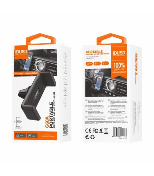 Universal Car Grille Phone Holder – G60A 🚗📱-Negro - Imagen 5