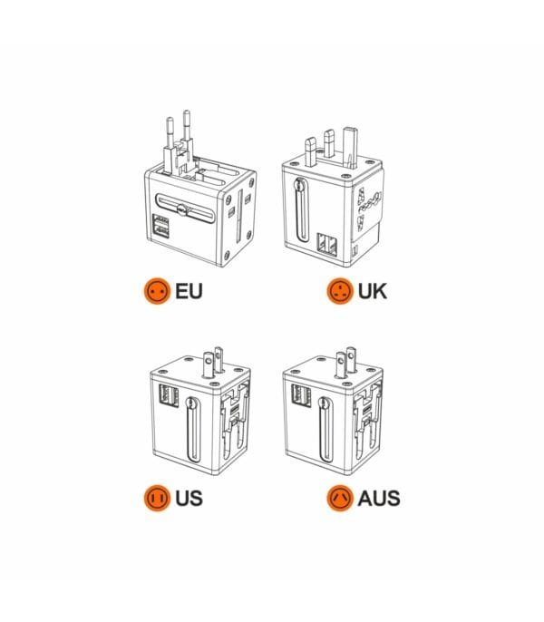 Universal World Travel Adapter – Global Compatibility for All Your Devices 🌍🔌 D04A-Negro - Imagen 7