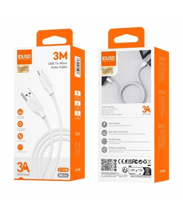 ⚡ Turbo Micro-USB Cable 3M 3A - C131B 🔌📱 - Imagen 2