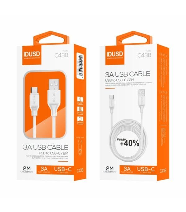 🚀 Turbo Cable USB-C 2M 3A - C43B 🔌⚡ - Imagen 6