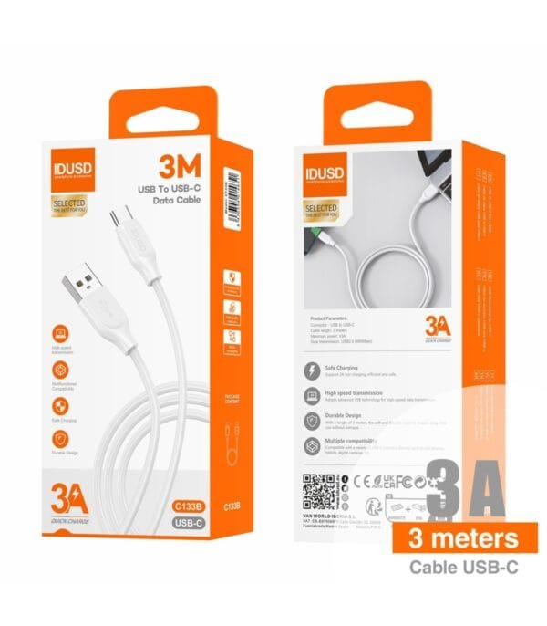 ⚡ Turbo USB-C Cable 3M 3A - C133B 🔌📱 - Imagen 6
