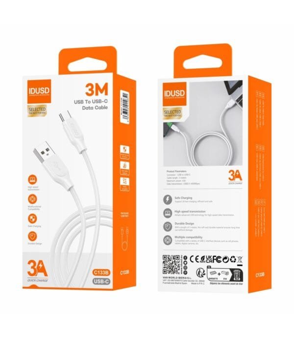 ⚡ Turbo USB-C Cable 3M 3A - C133B 🔌📱 - Imagen 2