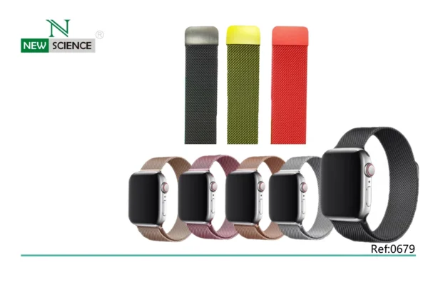 🔹 [38mm/40mm/41mm] Metal iWatch Strap – Stainless Steel Mesh Band with Magnetic Clasp for Apple Watch Series 1–9, 0679-38-SE