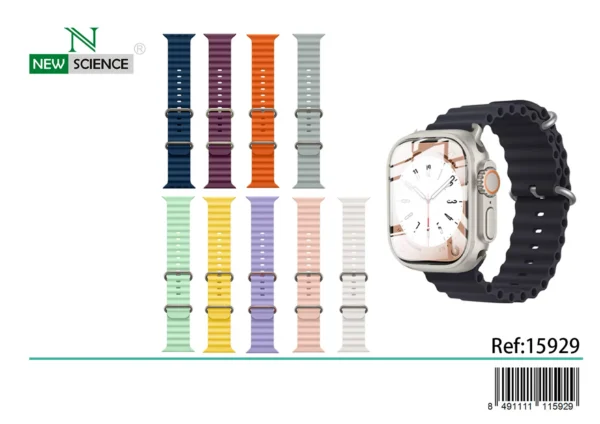 🔹 [38mm/40mm/41mm] Silicone Sport Band for Apple Watch – Soft Waterproof Strap Compatible with iWatch Series 1–9,  115929-38SE – 🖤 Negro, 🤍 Blanco, 🔵 Blue, ❤️ Garnet, 🟧 Orange, ⚪ Grey, 💜 Lilac, 💚 Mint Green, 💖 Pink, 🟨 Yellow