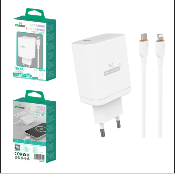 USB-C PD Cargador para iPhone 🔌⚡️ 30W/5A 🔋 SLD-T58 📱✨